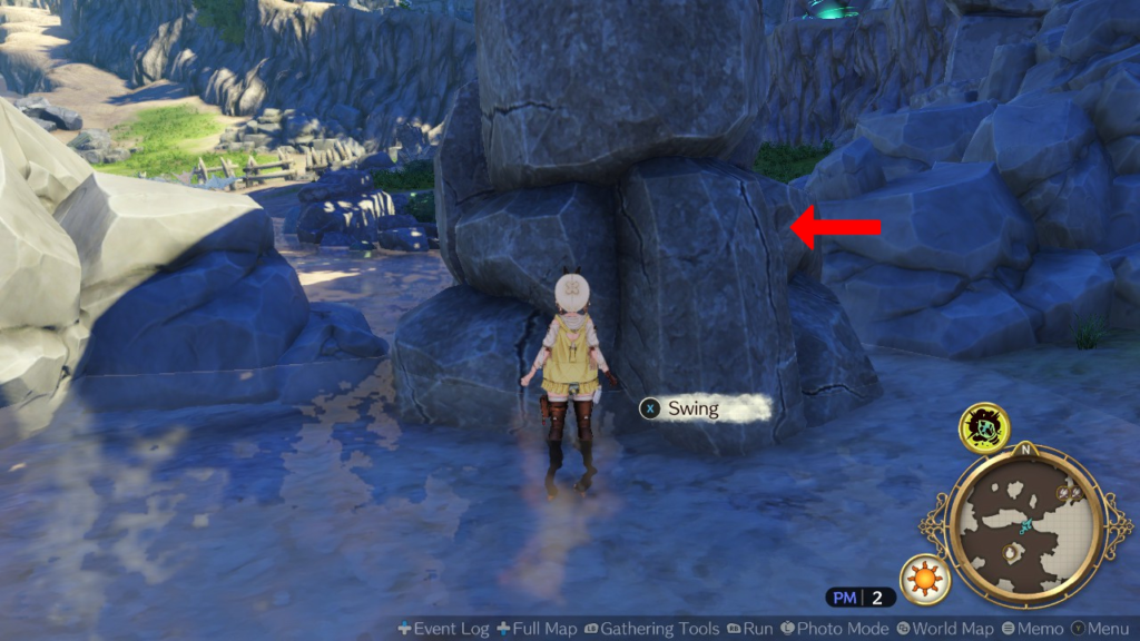 Boulder blocking the way on the Valley Path. | Atelier Ryza: Ever Darkness & the Secret Hideout
