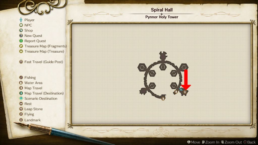 Pynnor Treasure Trove's location on the map. | Atelier Ryza: Ever Darkness & the Secret Hideout