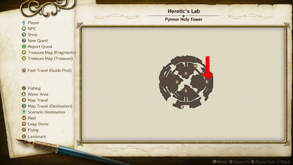 Floating Globe Room's location on the map. | Atelier Ryza: Ever Darkness & the Secret Hideout