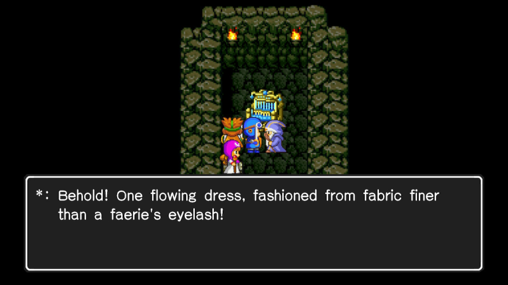 Don Calico giving you the dress. | Dragon Quest II