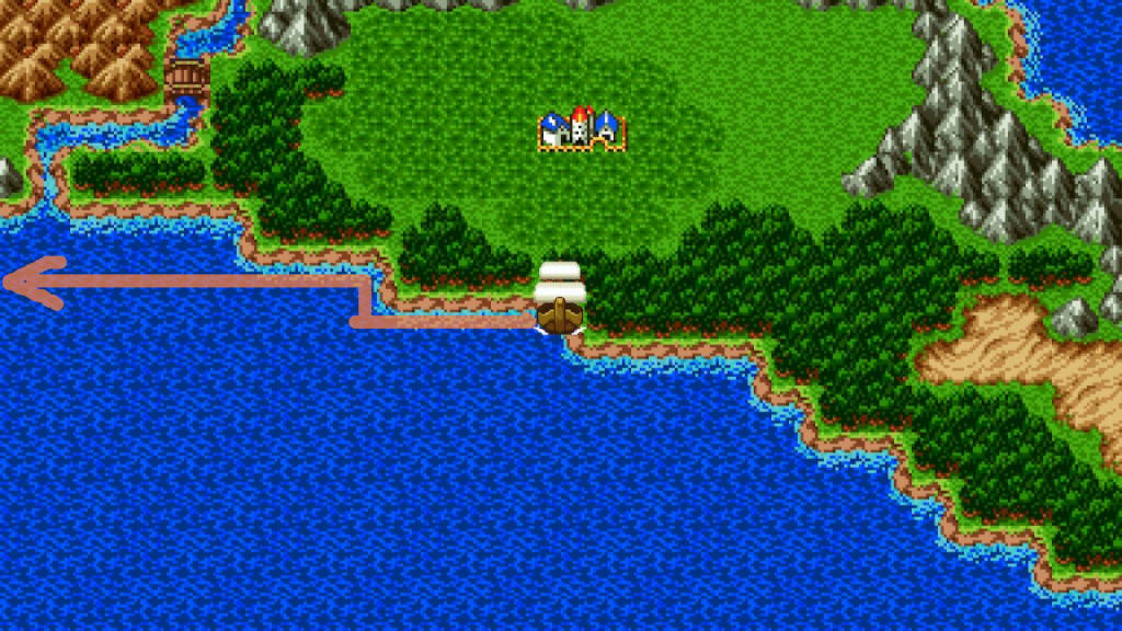 The coast of Burrowell. | Dragon Quest II