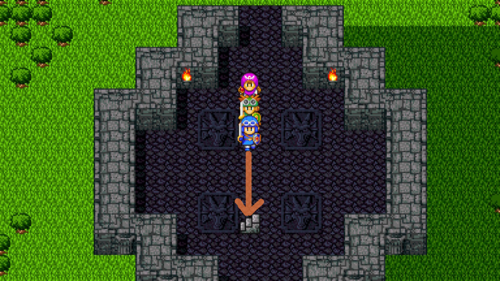A straight path once inside the northern tower. | Dragon Quest II