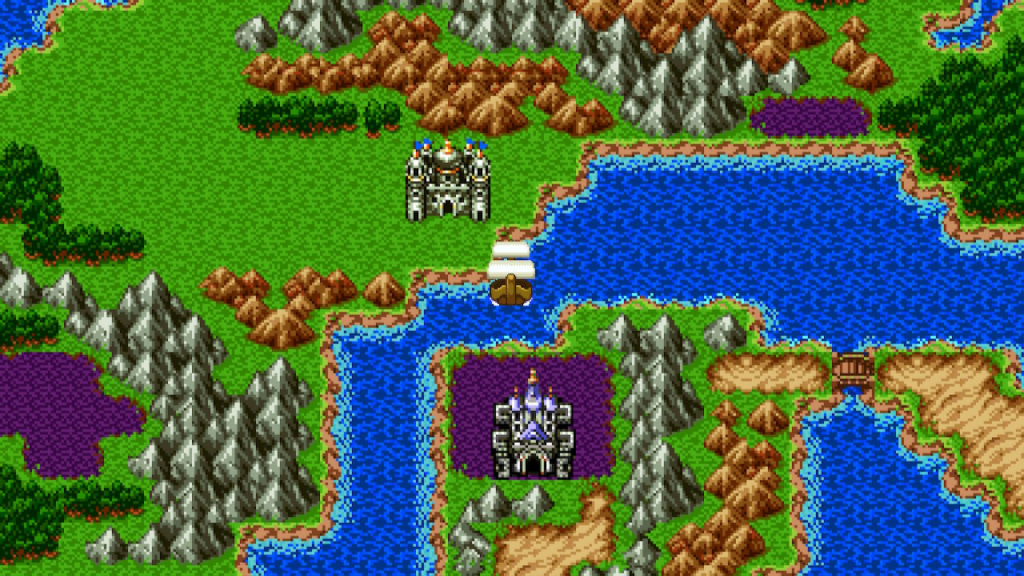 Tantegel in the North, Dragonlord’s Castle in the South. | Dragon Quest II