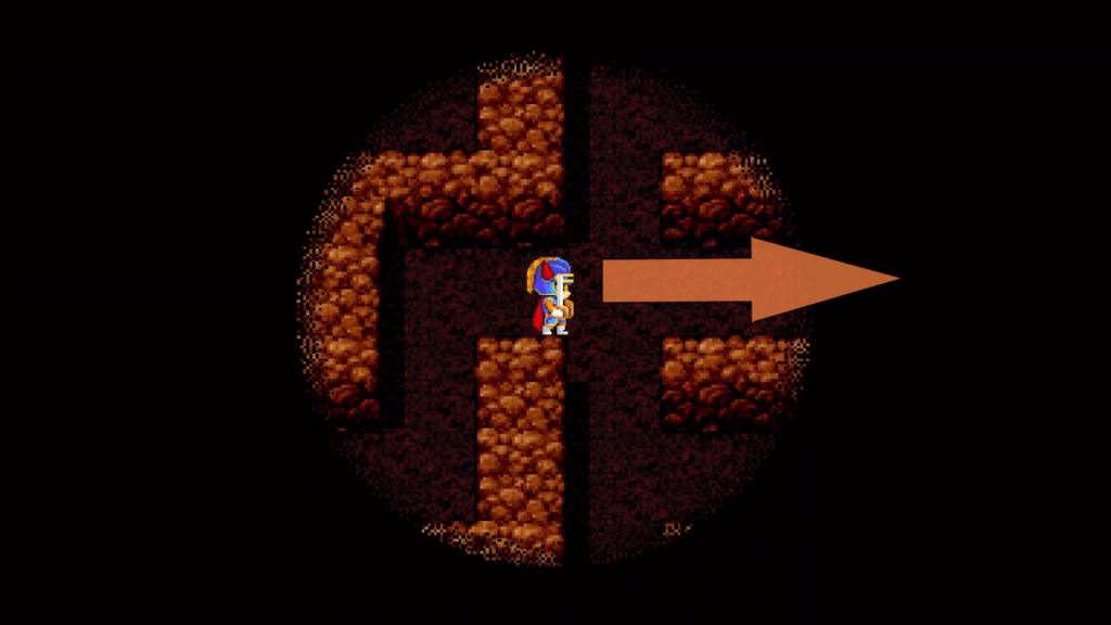 Follow this path to pick the chest with gold. (2) | Dragon Quest 1