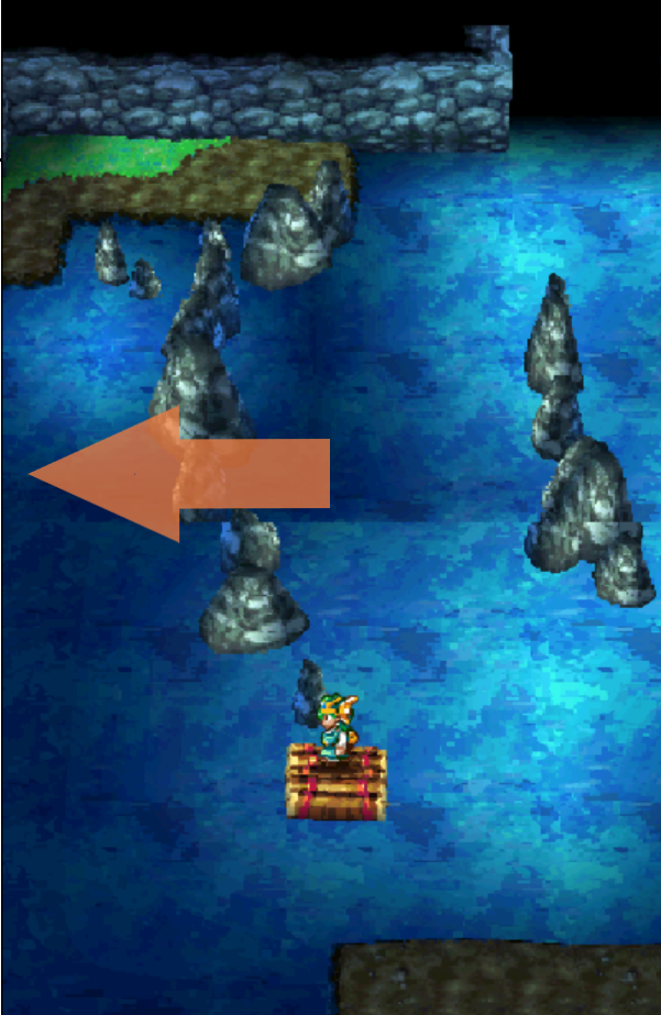 Head left past the stalagmites | Dragon Quest IV