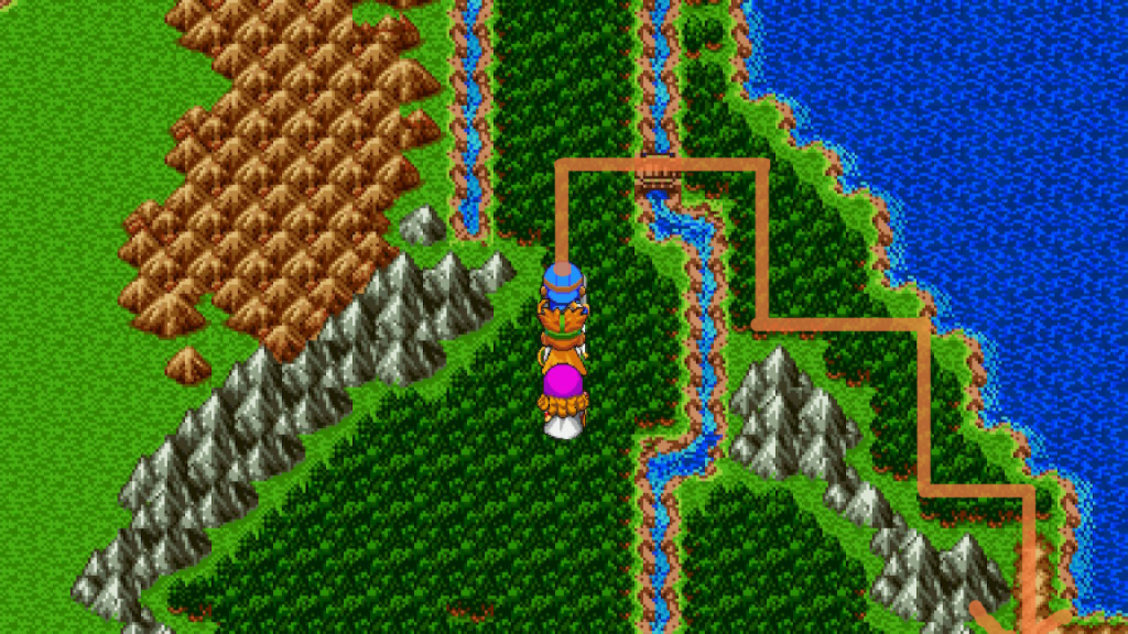 Head for this northeastern bridge. | Dragon Quest II