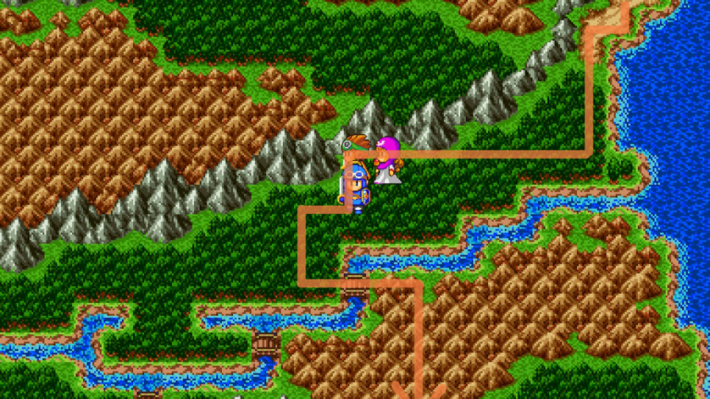 Crossing the bridge to the Pillar | Dragon Quest II