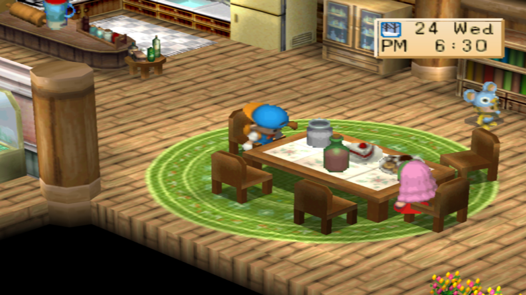 Celebrating the Star Night Festival with Popuri at the player's home | Harvest Moon: Back to Nature