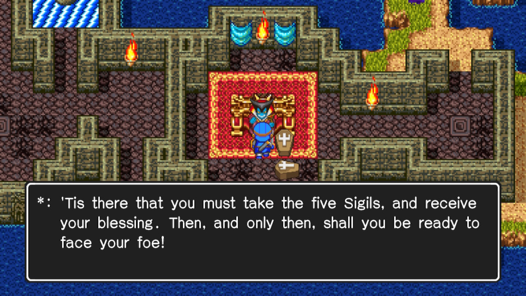 Dragonlord's Castle is optional, but his great grandson will tell you about the  Sigils | Dragon Quest II