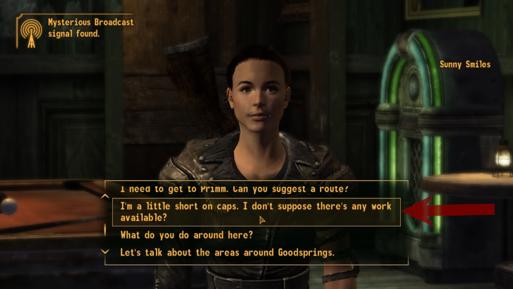 Correct dialogue choice | Fallout: New Vegas