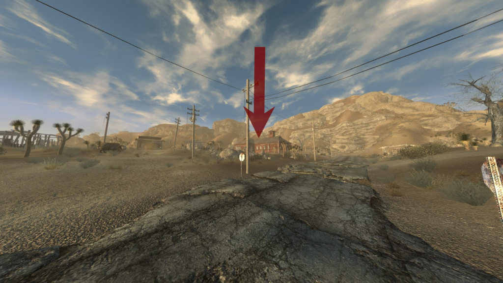 Goodsprings Schoolhouse from a distance | Fallout: New Vegas
