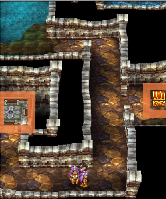 The location of another chests and the next elevator | Dragon Quest IV