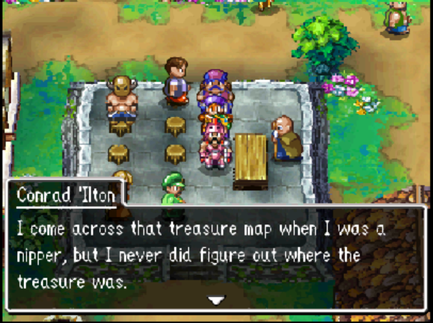 Talk to Conrad to get a map with the location of the Zinethean Sword | Dragon Quest IV