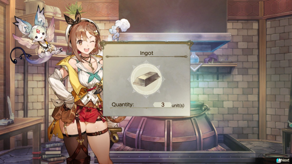 Synthesizing an Ingot to use in the Living Bell Fragment's recipe | Atelier Ryza 2: Lost Legends & the Secret Fairy
