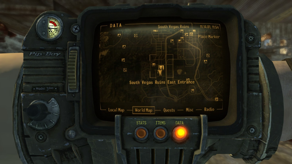 Location of Vault 3 and the South Vegas Ruins | Fallout: New Vegas