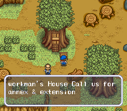 Just outside their home | Harvest Moon SNES