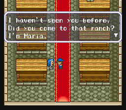 Maria introduces herself | Harvest Moon SNES