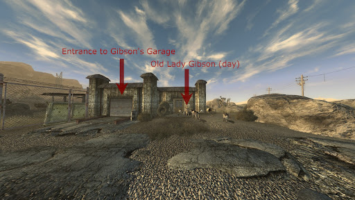 Gibson Scrap Yard from the point of view of the Fast Travel location | Fallout: New Vegas