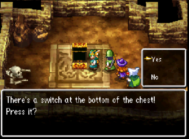 Interact with the empty chest to get inside the room with the Staff of Lightning (1) | Dragon Quest IV