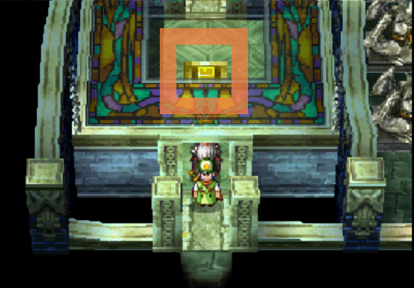 Step in this button to bring the elevator down (4) | Dragon Quest IV