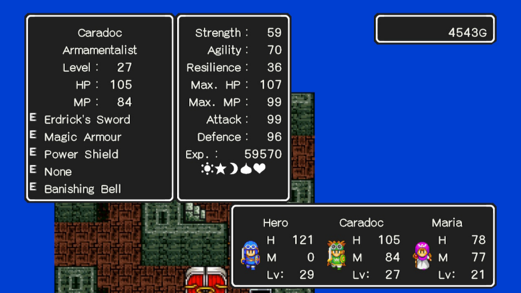 The Magic Armour and Power Shield are indispensable at this point in the game | Dragon Quest II