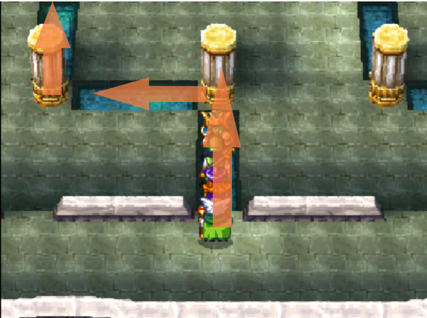 Take the invisible path through the pillars to reach this chest (3) | Dragon Quest IV