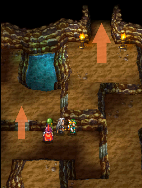 Take the Kerplunk Bracer, walk back and exit this way (5) | Dragon Quest IV