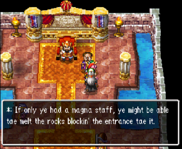 You’ll find out about the Magma Staff here in the throne room (1) | Dragon Quest IV