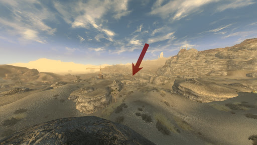 Far away view of the area behind the crane | Fallout: New Vegas