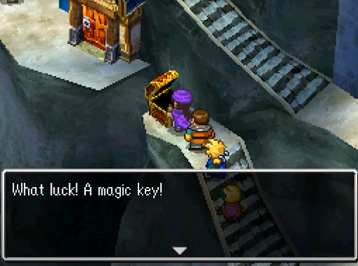 Talk to the woman to up up the path to the Magic Key (2) | Dragon Quest V: Hand of the Heavenly Bride