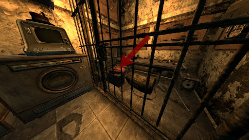 Image of the Naughty Nightwear sitting on the ammo box behind the bars | Fallout: New Vegas