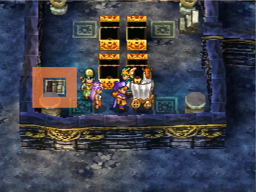 Get the treasure from the room and get your raft to these stairs (1) | Dragon Quest IV