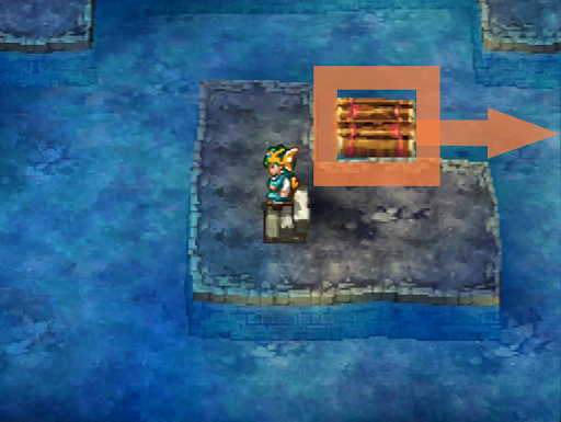 Get the treasure from the room and get your raft to these stairs (2) | Dragon Quest IV