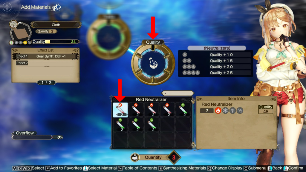 Inserting a Red Neutralizer in the Quality loop | Atelier Ryza 2: Lost Legends & the Secret Fairy
