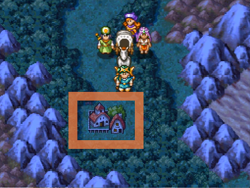 Land on this island and walk to the east to find Azimuth Town (3) | Dragon Quest IV