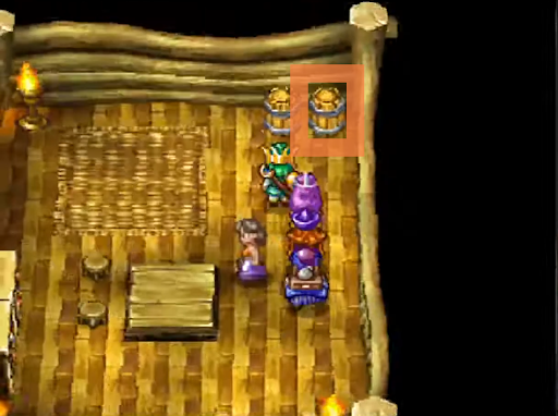The Mini Medals and the Bunny Tail are inside these barrels (2) | Dragon Quest IV