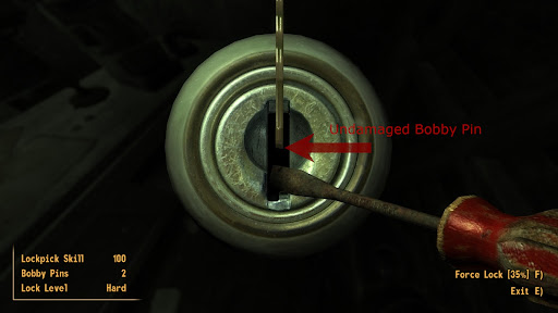 Undamaged bobby pin. The bend is exactly in the middle | Fallout: New Vegas
