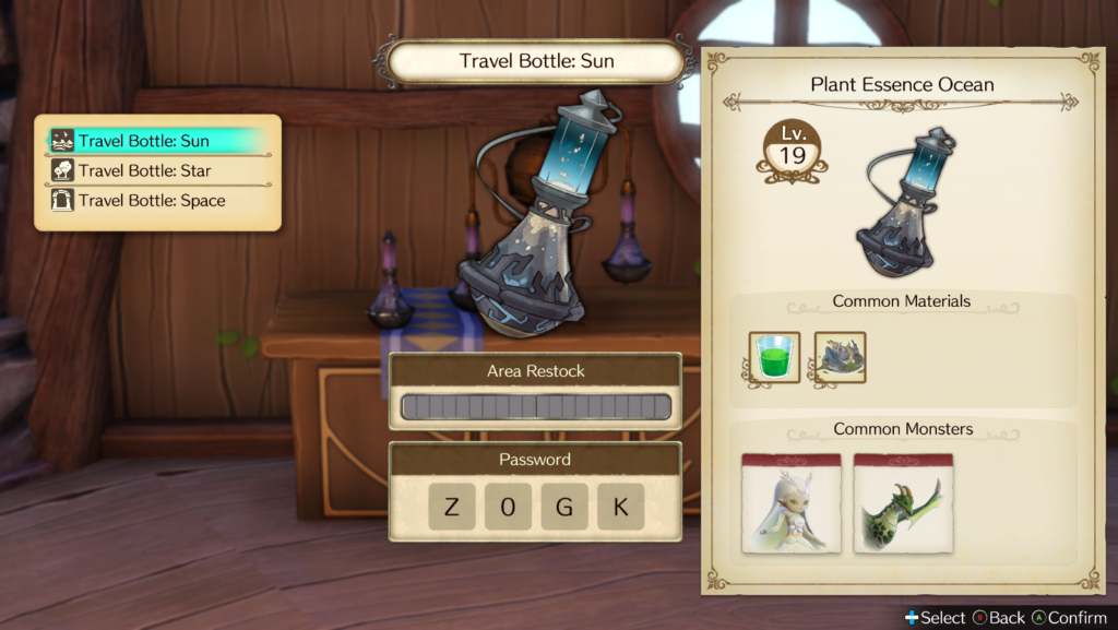 The Bottle Code Z0GK gives you a Lv. 19 world with Plant Essence (Primary) and Stinky Trash (Secondary) | Atelier Ryza: Ever Darkness & the Secret Hideout