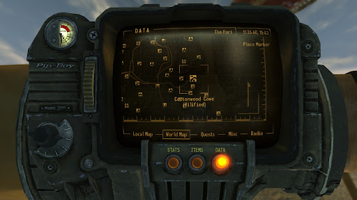 Location of Cottonwood Cove on the world map | Fallout: New Vegas