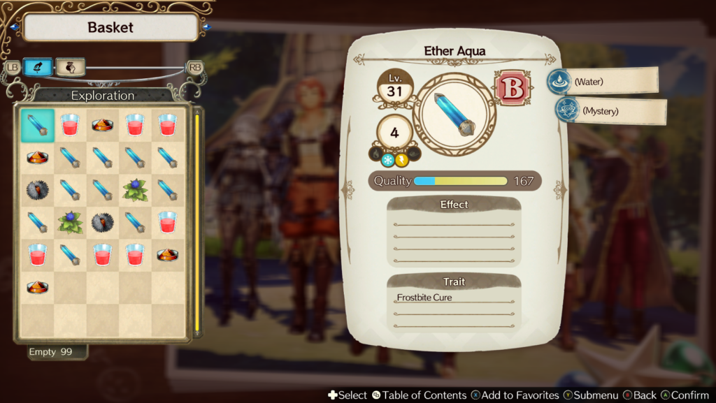 The results from a 40 second run of farming Ether Aqua jars | Atelier Ryza: Ever Darkness & the Secret Hideout