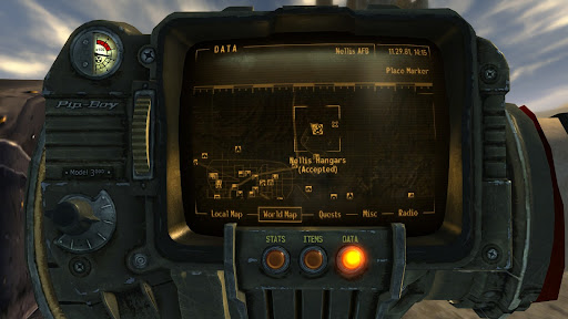 Location of the Nellis Hangars on the world map | Fallout: New Vegas