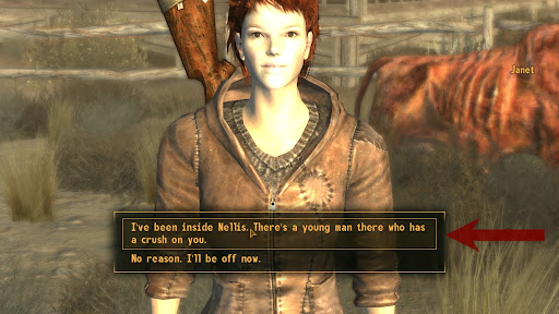 Continuation of the dialogue with Janet | Fallout: New Vegas