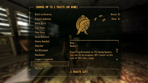 Loose Cannon trait synergizes with the Heavy Handed trait | Fallout: New Vegas