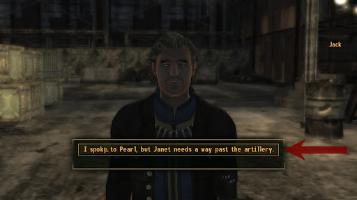 Dialogue choice that gets you the jacket | Fallout: New Vegas