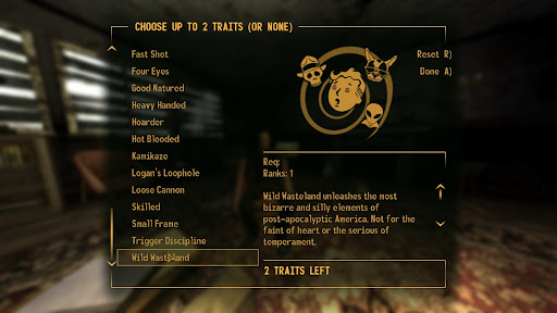 Wilid Wasteland trait will give you access to the Alien Blaster Pistol | Fallout: New Vegas