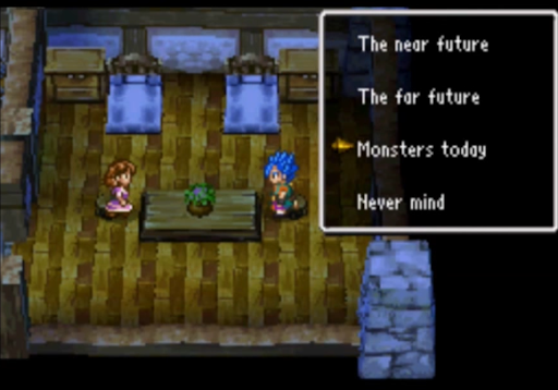 Any of the top 3 options work, different npcs are required to be talked to for each 1  | Dragon Quest VI: Realms of Revelation
