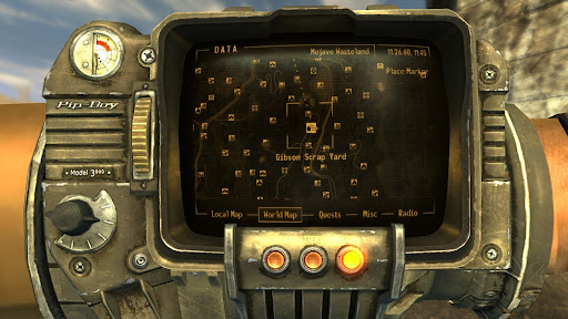 Location of the Gibson Scrap Yard on the world map | Fallout: New Vegas