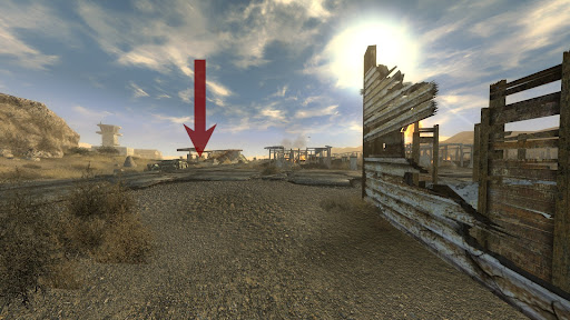 The house where to wait out the second barrage as seen from the first house | Fallout: New Vegas