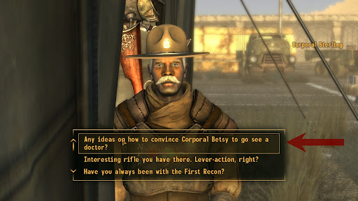 Dialogue choice with Cpl. Sterling | Fallout: New Vegas