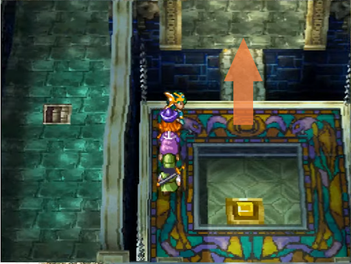 Walk over the elevator roof to get to the other side of the pit (3) | Dragon Quest IV